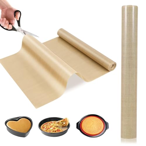 Wiederverwendbare Backmatte Silikon, Zuschneidbare Küche Silikonmatte, Antihaftbeschichtet BPA-Frei Lebensmittelqualität Arbeitsplatte Matte für Ofen,Luftfritteusen (30cm*2.5m)