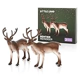 Little Lino Rentier 2er Pack - Waldtier Figur für den Weihnachtswichtel, Adventskalender und Stall für Kinder - Weihnachtsfigur