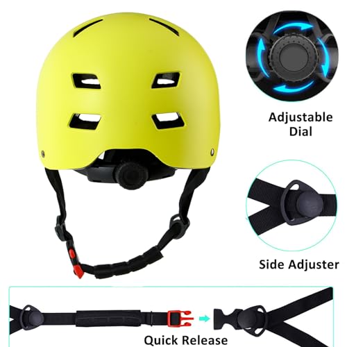 Image of Skateboard Bike Helmet,3 Sizes for Adults Youth Teen Kids Toddler | Adjustable for Men Women Boys Girls,Safety Certified Multi-Sport for Scooter Skate Bicycle Skating Rollerblading