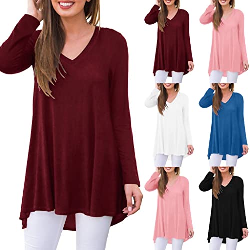 Blusa feminina casual solta de manga para dormir simples, Preto, XX-Large