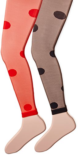 Jefferies Socks Girl's Dotty Footless Tights 2 Pair Pack