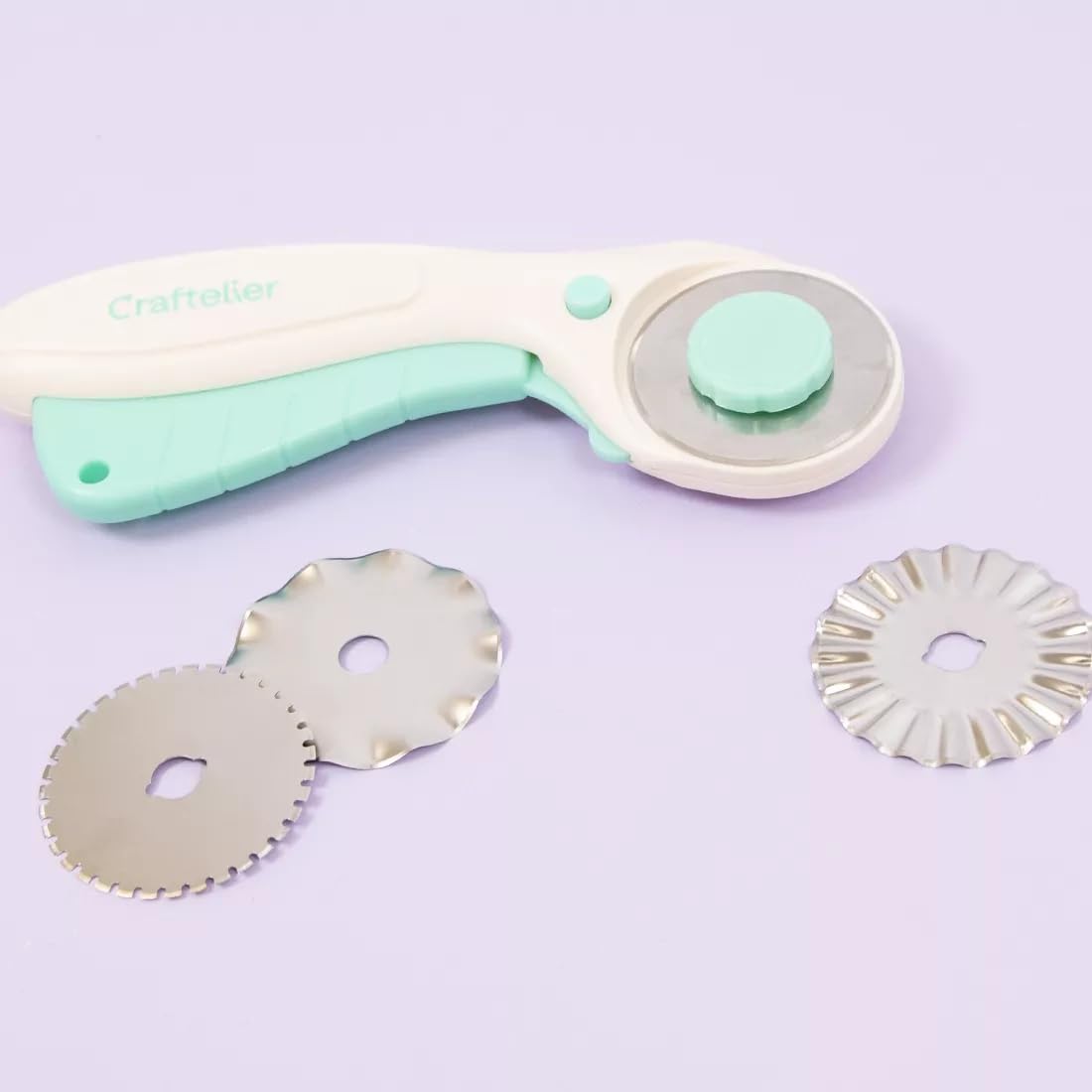 Craftelier Rotary Cutter, Wheel Cutter for Smooth & Shaped Blades, Ideal for Craft Projects & Scrapbooking - Image 2