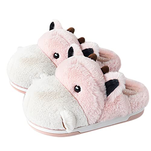 Baiyuruodie Women's cotton slippers, hippopotamus animal slippers, household winter anti-skid slippers, holiday gifts