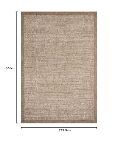 Image of Spectrum Pattern Wool Carpet with Loop Texture Yarn Anti Shedding Carpet Size 9x12 Feet A1 Beige & Brown Color