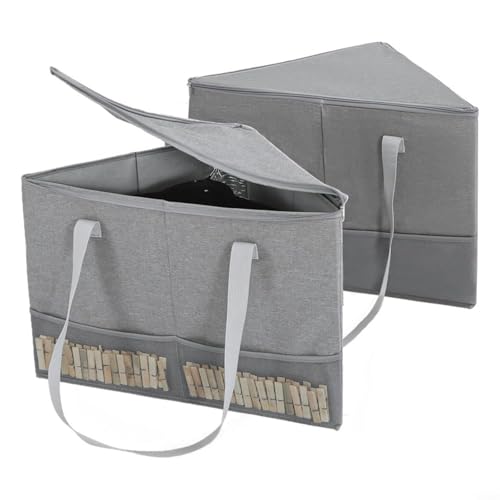 Panier de rangement triangulaire linge de maison coffre d'angle pliable - 7