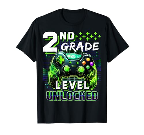 Back to School 2nd Grade Boys Gamer First Day School Level T-Shirt