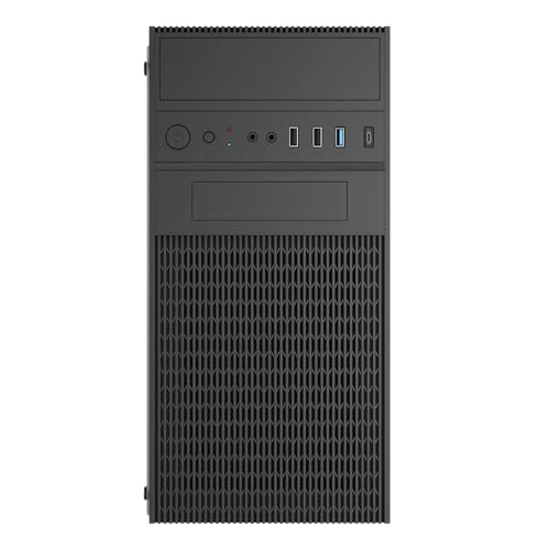 Gabinete para PC Akyga AK19BK Micro Tower - Caja compacta con USB-C, USB 3.0 y audio HD, compatible con Micro ATX, Mini ITX y Flex ATX, para uso en oficina y hogar, sin fuente de alimentación, color negro miniatura 2