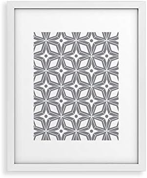 Deny Designs Heather Dutton Framed Art Print, White Modern (8" x 10"), Starbust Grey