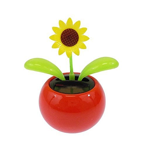 Acekid Solar Powered Dancing Flower Sunflower Office Desk & Car Decor Color Random