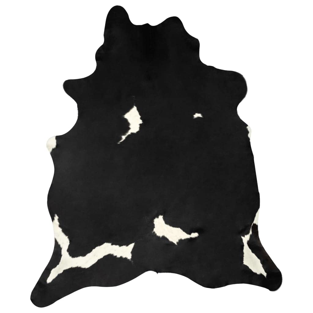 Willood Alfombra de Piel de Vaca Auténtica Negro y Blanco 180x220 cm