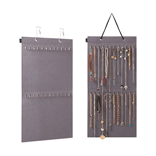 KGMcare Schmuck-Organizer zum Aufhängen an der Wand, mit 24 Haken, Wandmontage, zum Aufhängen an der Tür, Schrank, Halskettenhalter für Armband, Ringkette Cover