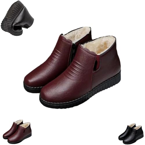 XYLAWAVE Womens Winter Boot Dark Red