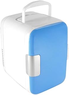 FAUUCHE Mini Fridge 4L Mini Car Fridge Freezer Cooler Warm Use 12V Portable Icebox Travel Refrigerator Compatible with Camping Driving Blue
