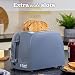 Russell Hobbs Textures 2 Slice Toaster (Extra Wide Slots, 6 Browning levels, Frozen, cancel & reheat function with indicator lights, Removable crumb tray, 850W, Grey matt & high gloss finish) 21644