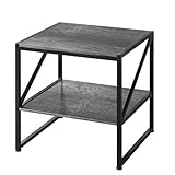 MUTUN Mesa auxiliar cuadrada de 20 pulgadas, mesa pequeña de roble gris