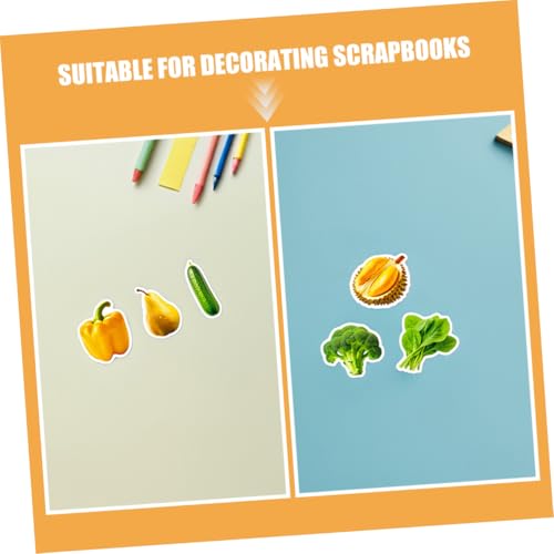 Pegatinas de frutas y verduras infantiles y reutilizables para decoración y manualidades 4