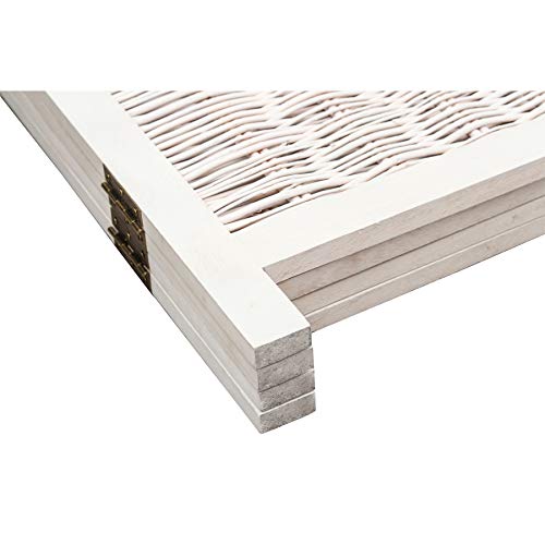 Legacy-Decor-3-Panel-Wicker-Screen-Room-Divider-Antique-White-Finish-67-High-x-48-Wide Legacy Decor 3 Panel Wicker Screen Room Divider Antique White Finish 67 High x 48 Wide