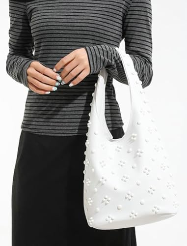 Studded Shoulder Bag for Women Y2K Punk Vegan Leather Purse 90s Retro Slouchy Hobo Bag Underarm Designer Handbag3