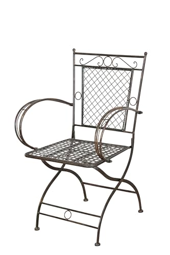 Biscottini Sedie da Giardino in Ferro Battuto L60,5xPR51,5xH96,5 - Sedie da Esterno Vintage - Arredo Giardino e Terrazzo - Sedia Ferro Battuto Rustica