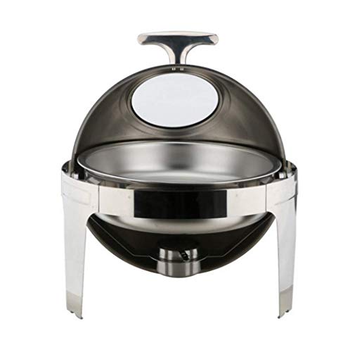 HSBAIS Speisenwärmer Buffetwärmer, Edelstahl Chafing Dish Roll-Laden Warmhaltebehälter Wärmebehälter mit Deckel Satz w…
