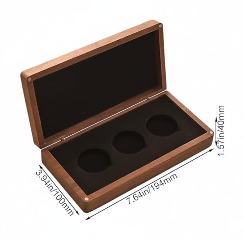 Caja de exhibición y soporte para monedas de dólar de plata en madera 8