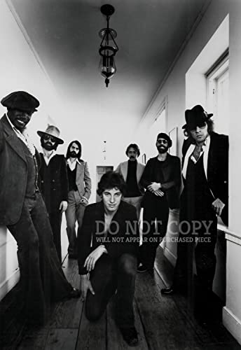 Photo Bruce Springsteen 1977 : Portrait Groupe E Street Band Columbia Records 28 x 40 cm