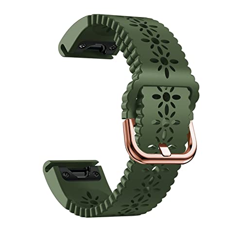 Bracelet silicone 20mm pour montre Garmin Fenix 7S 6S Pro 5S boucle or rose