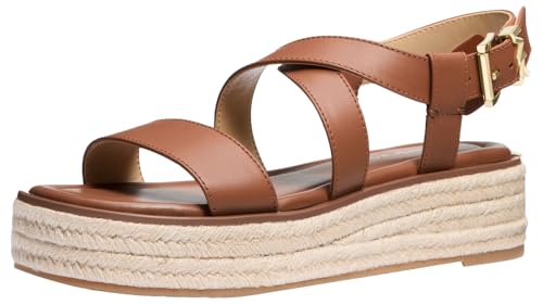Michael Kors Women's Lynn Espadrille Sandal, Luggage, 8.5
