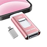 【専用アプリ不要 アルバム整理簡単】Phone用USBメモリ 4in1 USBメモリ128GB phone用外付けメモリ 高速USB3.0 タイプc usbメモリー IOS/Android/PC/Macに対応 phone兼用 バックアップ アプリ不要 スマホ usbメモリ phone 写真データ保存 スマホ容量不足解消 写真画像撮り放題(ピンク)