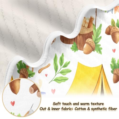 Burbuja Camping Yellow Tents Baby Blanket for Boys Girls, Nursery Soft Warm Swaddling Receiving Baby Blankets, 30x40 in Toddler Blanket2