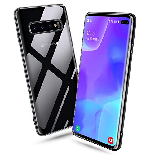 Bewalhy Samsung Galaxy S10 Plus Hoesje, Ultradun Soft TPU Siliconen Back Cover Case voor Samsung Galaxy S10 Plus - Zwart