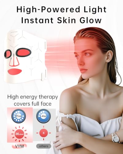 Masque de thérapie par lumière infrarouge VYM : haute puissance pour une peau éclatante ultra fine, rechargeable de luxe - Ligne blanche – vue 5