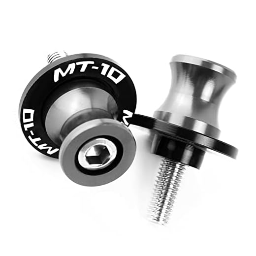 Pro Taper CNC Motos Stativskruv För Yamaha MT10 2015-2019 Sofistikerade Och Noggranna Motorcykelsvingarmsspolar Slider Stand Skruvar Frame Slider Protect Tillbehör (Färg : Titanium)