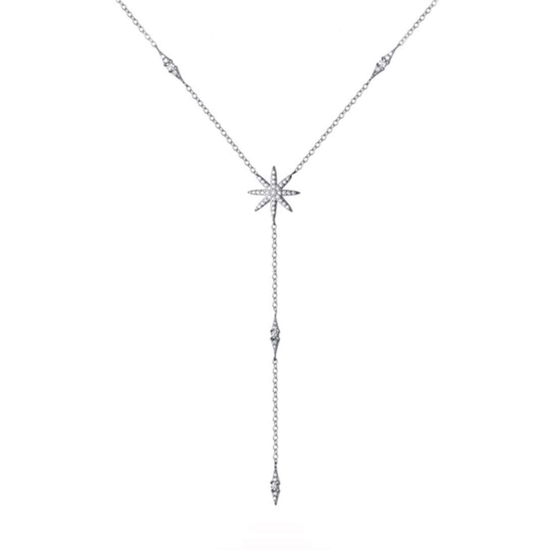 SLUYNZ 925 Sterling Silver Star Y Necklace for Women Teens