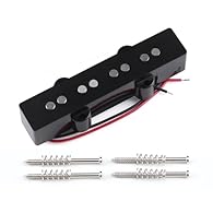 Magnet: Alnico 5. Pole Pieces: solid flat pole pieces. Open style J bass pickup. Color: black. Bridge Pickup: 7-8K. 2 PVC cables and ABS bobbin. One pickup includes 4 screws and 4 springs,easy to install.