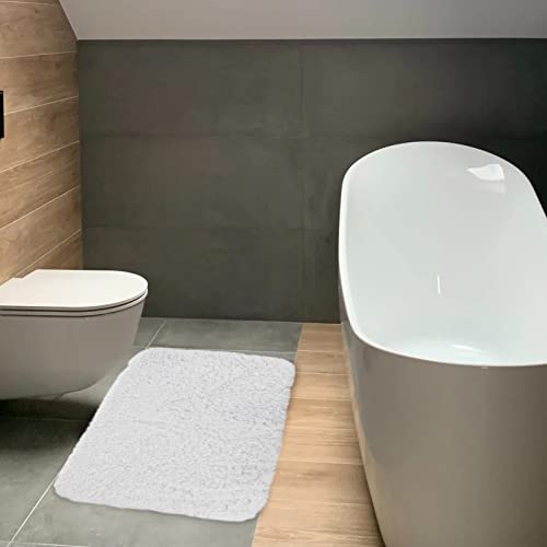 Tapis de salle de bain absorbant lavable machine et tapis de sol blanc antidérapant - 8