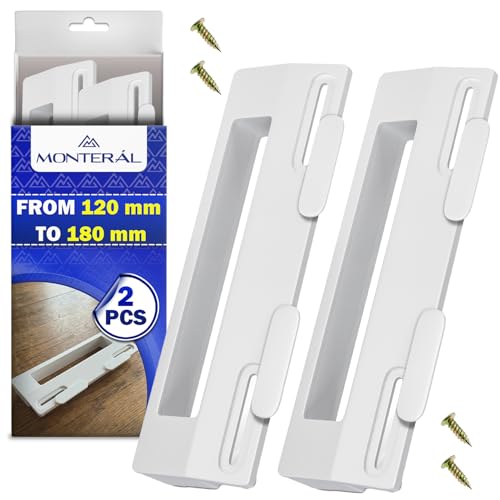 MONTERAL 2 Pièces Poignée Réfrigérateur de Porte Frigo Universelle avec Distances de Fixations de 120 à 180 mm Poignée Congelateur - Garantie de 10 Ans