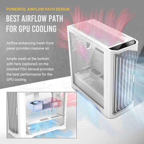Image of Antec Performance 1 FT W, RTX 40 Series GPU Support, Temp. Display, 4 x Storm T3 PWM Fans, Type-C, Dual TG Side Panels, Removable Top Fan /Radiator Bracket, Mesh Front Panel, Full-Tower E-ATX PC Case