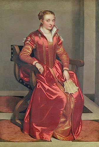 Portrait de femme de Battista Moroni pour décoration salon grand format 60x90