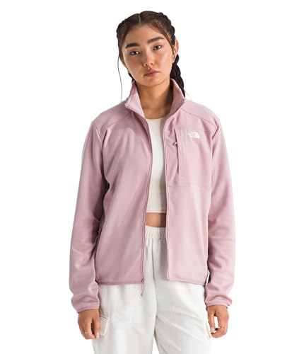 The North Face Women's TNF Performance Fleece Full Zip Jacket - Lightweight Pullover, Zip Pockets & Stretch Fabric, Metal Pink, Small