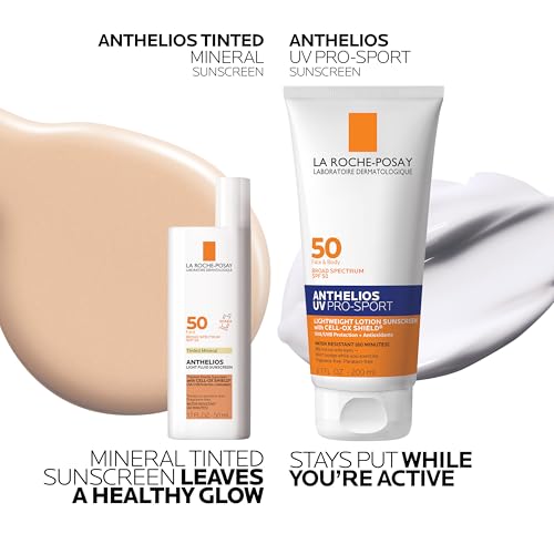 Image of Bundle of La Roche-Posay Anthelios Tinted Sunscreen SPF 40+, Broad Spectrum SPF Zinc Oxide + La Roche Posay Anthelios UV Pro-Sport Sunscreen SPF 50, Daily use for Body & Face