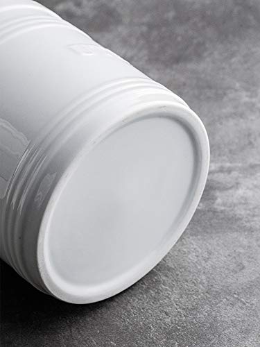 Lauchuh Utensil Holder For Countertop Porcelain Utensil Caddy Farmhouse Decor Kitchen Utensil Crock Large Size For Kitchen Storage, White #TOP6