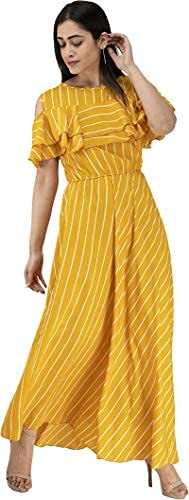 shoulder cut long frock