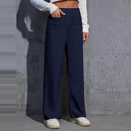 Trousers Pants for Women High Waist Wide Leg Work Pants with Pockets Stretch Comfort Office Casual Lounge Pants2