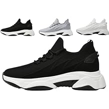 Elevate Shoes 10 cm for Men and Women Sports Shoes Height Increase 4-10 cm Options + 4 cm + 6 cm + 8 cm + 10 cm, Black 10 cm, 5 UK