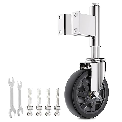 Spring Loaded Gate Caster Wheel 6”, Heavy Duty Gate Wheel for Wooden Gates, 600 Lbs Load Capacity, 360 Degree Swivel