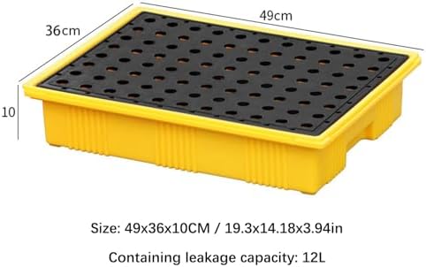 Drum Spill Containment Pallet, Leak-Proof Stackable Platform for Oil Tanks and Drums, Ideal for Warehouses and Factories,49x36x10CM/19.3x14.18x3.94in