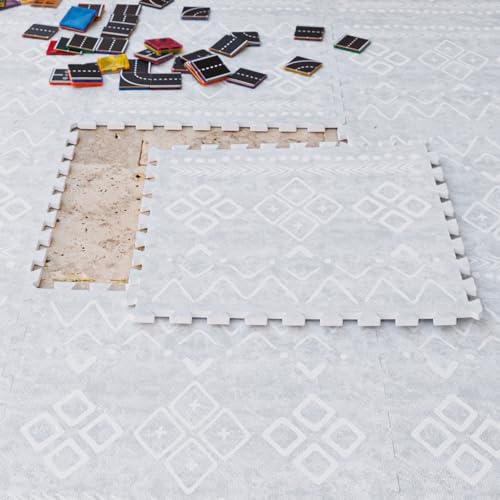 Image of Lillefolk Baby Play Mat for Floor – 6x8ft Gray | PFAS Free Non Toxic Premium EVA Foam Tiles for Tummy Time, Crawling & Playpen – No Loose Edges Interlocking Mat for Babies & Toddlers (12 Tiles)