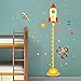 S`good medidor Infantil Pared,DIY Espacio Exterior Planeta Mono Piloto Cohete Etiqueta De La Pared De La Medida De La Altura para El Cuarto De Los Niños Baby Nursery Crecimiento Gráfico Regalos @ A