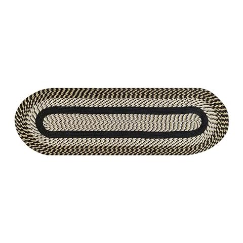 Better Trends Newport Braid Collection is Durable and Stain Resistant Reversible Indoor Utility Rug 100% Polypropylene in Vibrant Colors, 24" x 108" Runner, Black Cover
